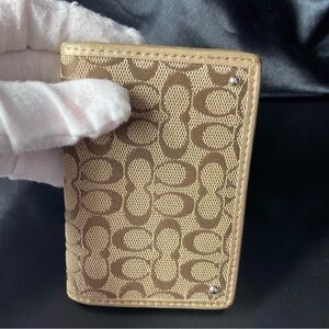 Coach Beige Signature Card Holder